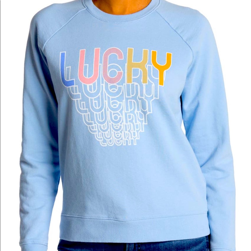 💥NWT💥Lucky Brand Lucky Graphic Pullover Sweatshirt